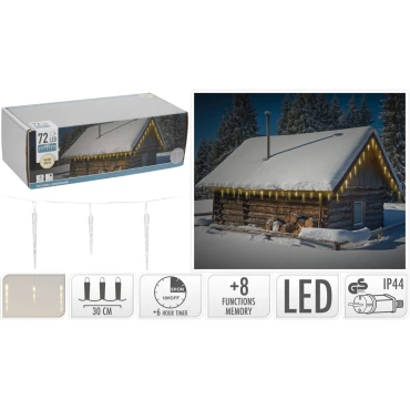 JK Home Décor - Λαμπάκια Κουρτίνα 72Led WW