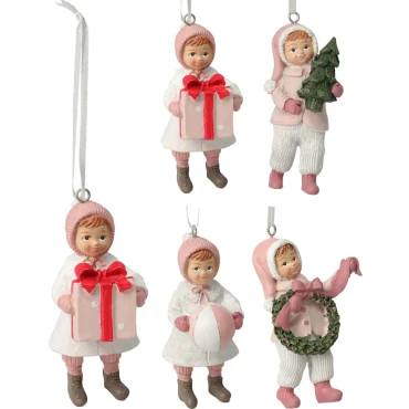 JK Home Décor - Στολίδι Παιδάκια από Πολυρεζίν 9cm 4Σχδ