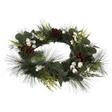 JΚ Home Décor - Στεφάνι με Λευκά Moύρα 60x13cm