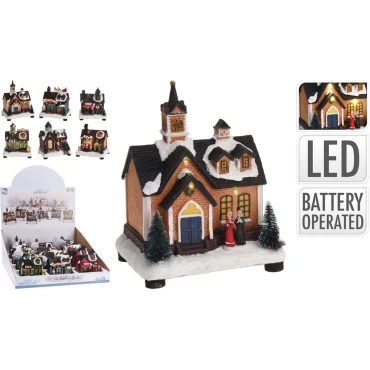 JK Home Décor - Σκηνικό Σπίτι LED & BO 12.5x9.5x15cm 6Σχδ