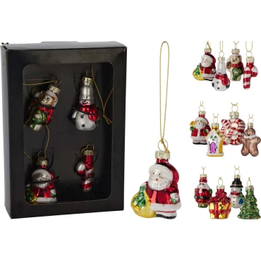 JK Home Décor - Στολίδια Χριστουγέννων από Γυαλί 5x7cm S/4
