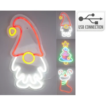 JK Home Décor - Φιγούρες ΝΕΟΝ LED 24x40cm 3Σχδ