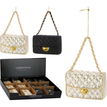 JK Home Décor - Στολίδι Τσάντα από Γυαλί 8x5cm 2Σχδ
