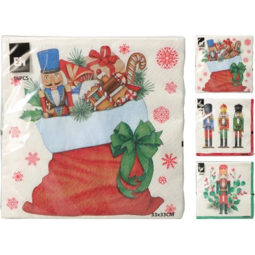 JK Home Décor - Χαρτοπετσέτα Χριστουγέννων 33cm 3Σχδ S/16