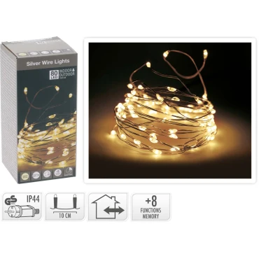 JK Home Décor - Λαμπάκια Silverwire WW 80LED 8M