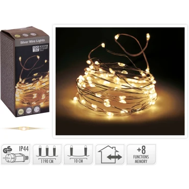 JK Home Décor - Λαμπάκια Silverwire WW 120LED 12M