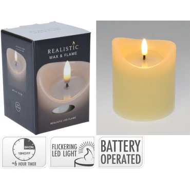 JΚ Home Décor - Κερί LED Ιβουάρ Timer 9x10cm