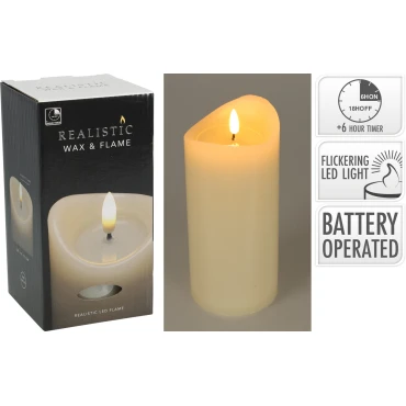 JΚ Home Décor - Κερί LED Ιβουάρ Timer 9x15cm