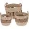 JΚ Home Décor - Καλάθι με Λαβές Cattail 37x32-25x24cm S/3