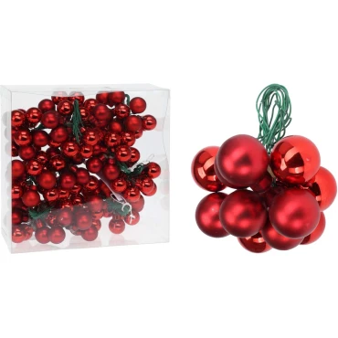 JK Home Décor - Μπάλα Γυάλινη Κόκκινη σε Πικ 2cm S/12