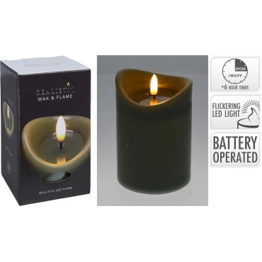 JK Home Décor - Κερί LED Λαδί 9x12.5cm