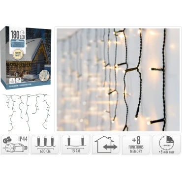 JK Home Décor - Λαμπάκια Σταλακτίτες 180Led WW