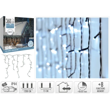 JK Home Décor - Λαμπάκια Σταλακτίτες 360Led Λευκό