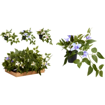 JΚ Home Decor - Λουλούδι σε Μαύρη Γλάστρα 40cm 3Ass