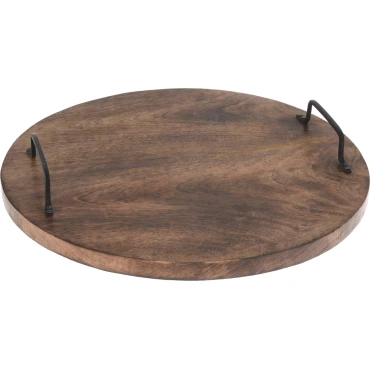 CUTTING BOARD ROUND MANGO WOOD