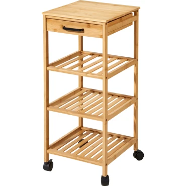JΚ Home Décor - Τρόλεϊ Κουζίνας Μπαμπού 4 Επίπεδα 30x73cm