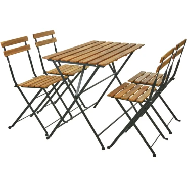 JK Home Décor - Σετ Bistro Φυσικό Καρέκλα - 39x44x79cmΤραπέζι – 100x54x71cm S/5