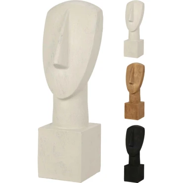 JK Home Décor - Άγαλμα Κυκλαδικής Τέχνης Πολυρεζίν 14x42cm 3Σχδ
