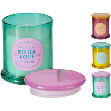 JΚ Home Décor - Αρωματικό Κερί σε Γυαλί με Καπάκι 9x11cm 3Ass