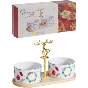 JK Home Décor - Βάση για Μπώλ Χριστουγέννων 22x10cm S/3