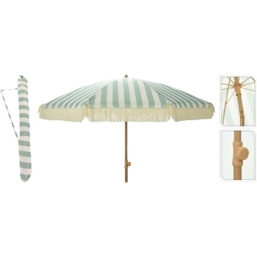 JK Home Décor - Ομπρέλα με Καρώ Πράσινο 200cm
