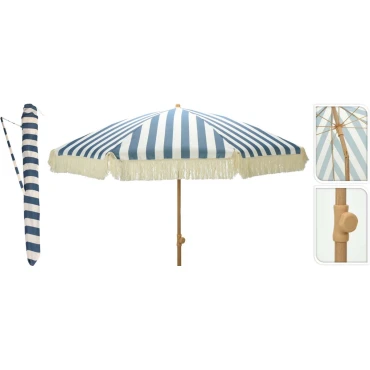 JK Home Décor - Ομπρέλα με Καρώ Μπλε 200cm