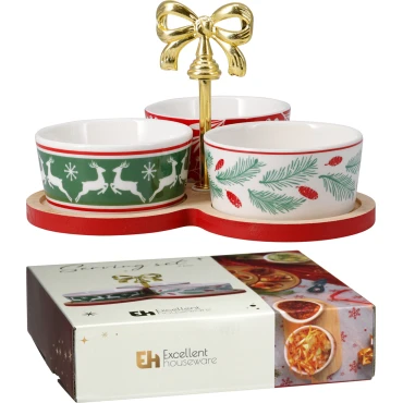 JK Home Décor - Βάση για Μπώλ Χριστουγέννων 20x18cm S/4