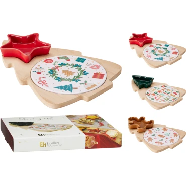 JK Home Décor - Βάση για Μπώλ Χριστουγέννων 27x20cm 3Σχδ S/2