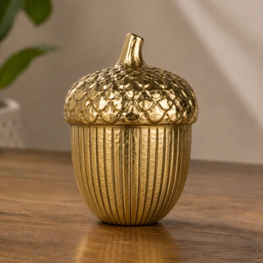 JK Home Décor - Βελανίδι Χρυσό Κεραμικό 30cm
