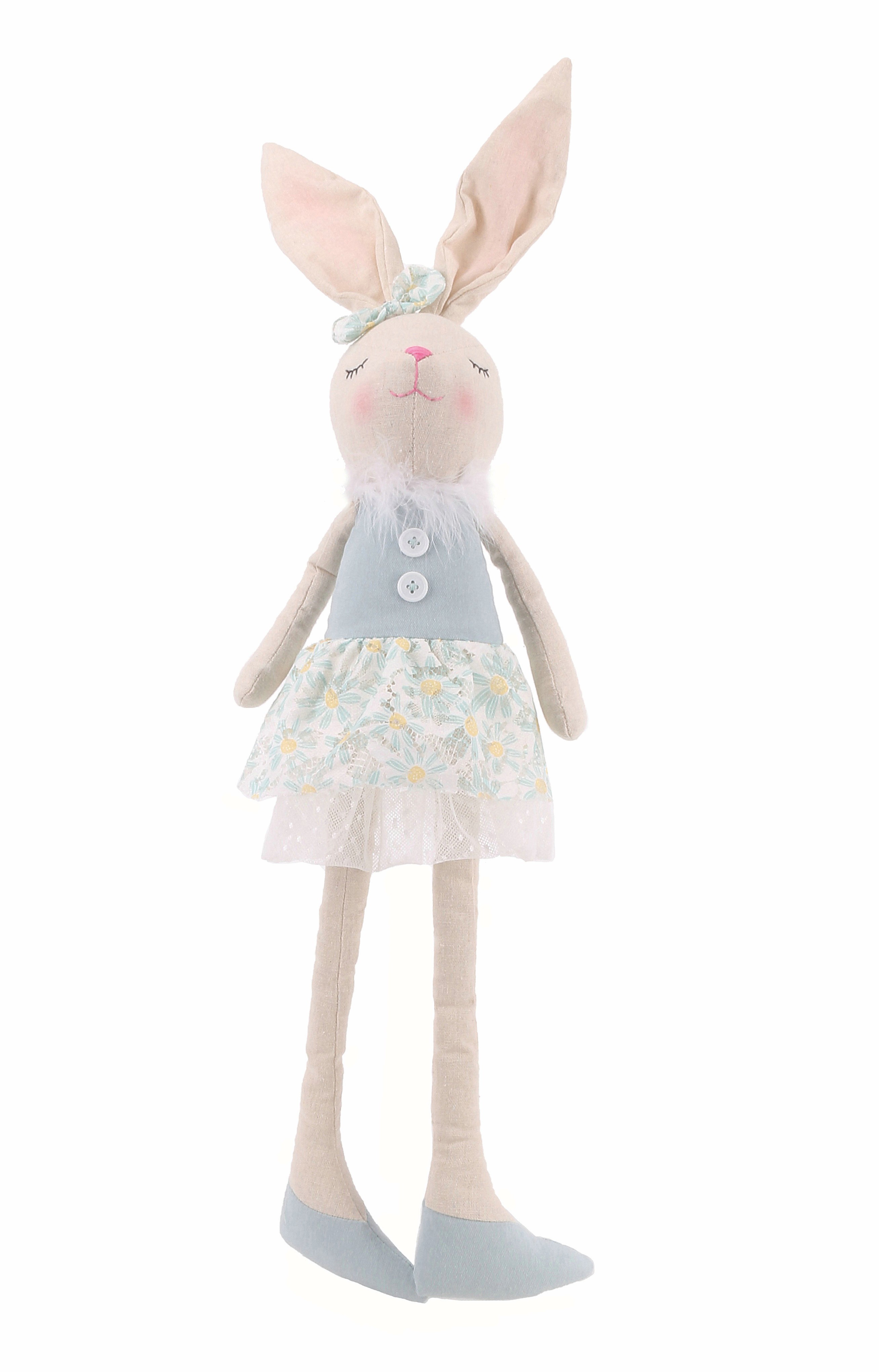 JK Home Décor - Κουνελίνα με Φιόγκο Γαλάζιο 13x10x76cm