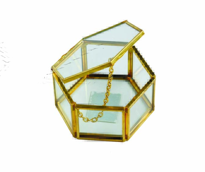 JK Home Décor - Κουτί Terrarium Χρυσό 8x4cm