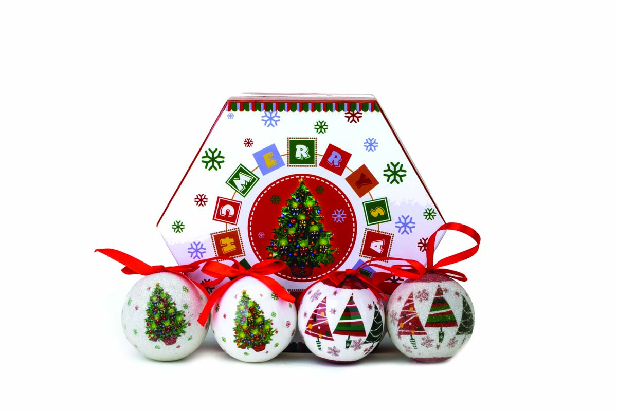 JK Home Décor - Μπάλα Οικολογική Δέντρο με Κουτί 8cm S/14