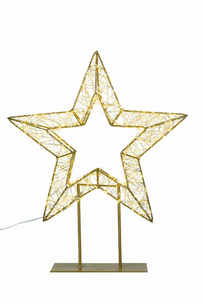 JK Home Décor - Αστέρι Μεταλλικό Χρυσό 960LED σε Βάση WW 45x13x55cm