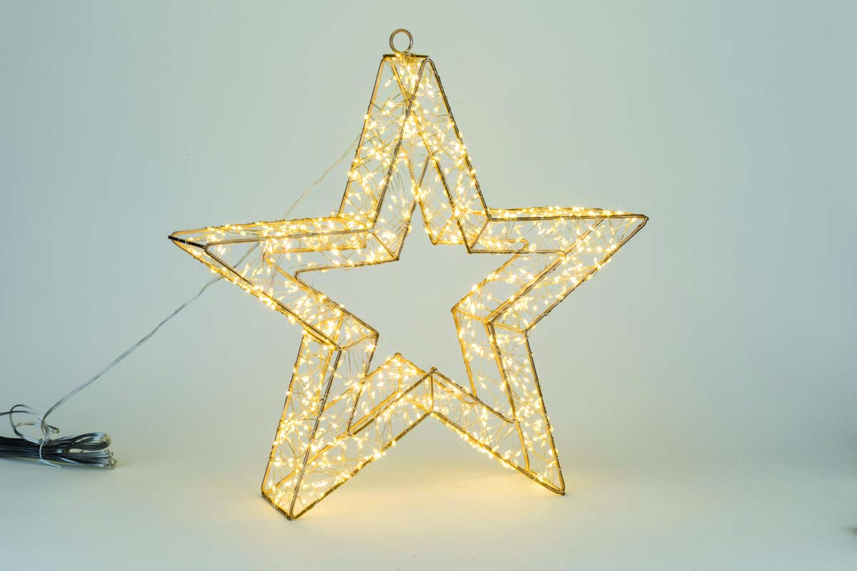 JK Home Décor - Αστέρι Μεταλλικό Χρυσό 1440LED WW 58x8x58cm