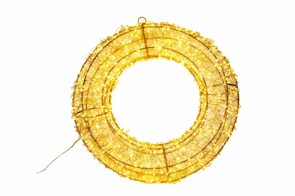 JK Home Décor - Στεφάνι Μεταλλικό Χρυσό 720LED WW 60x13x60cm