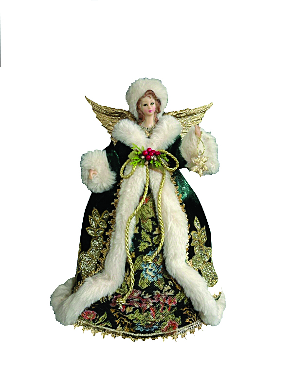 JK Home Décor - Κορυφή Δέντρου Άγγελος Πράσινος 40cm