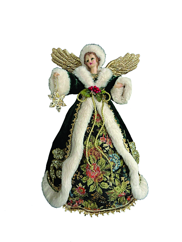 JK Home Décor - Κορυφή Δέντρου Άγγελος Πράσινος 52cm