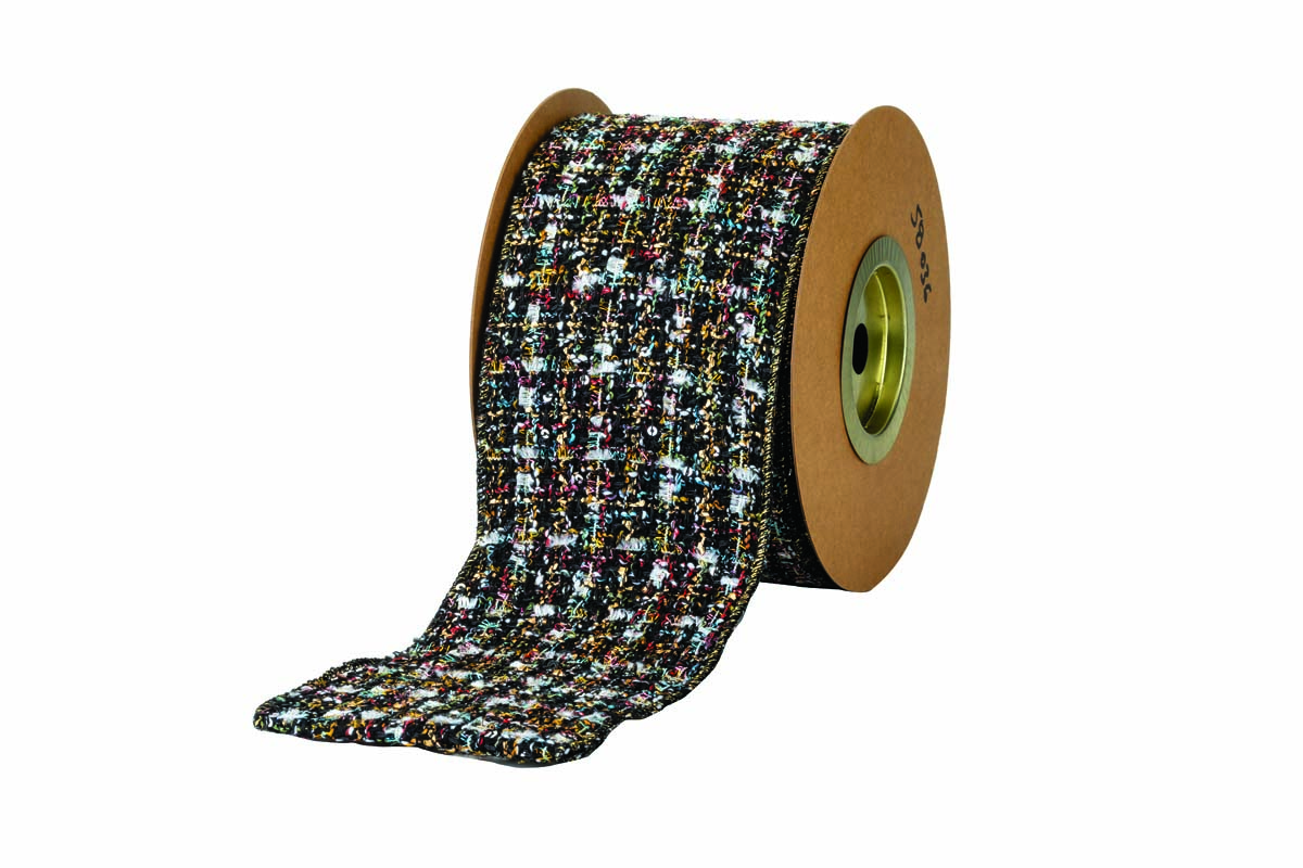 JK Home Décor - Κορδέλα Rustic With Brillante 10cmx4.5m Μαύρη