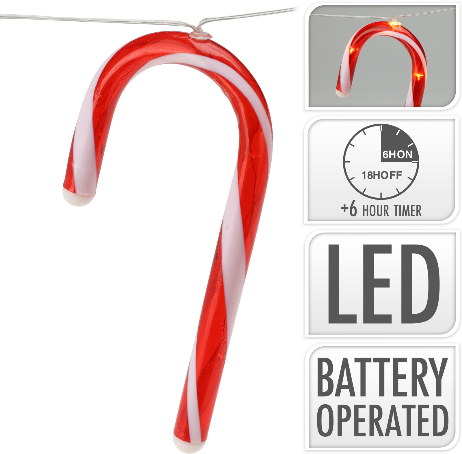 JΚ Home Décor - Λαμπάκια Candy Cane WW 28LED 140cm JΚ Home Décor - Λαμπάκια Candy Cane WW 28LED 140cm