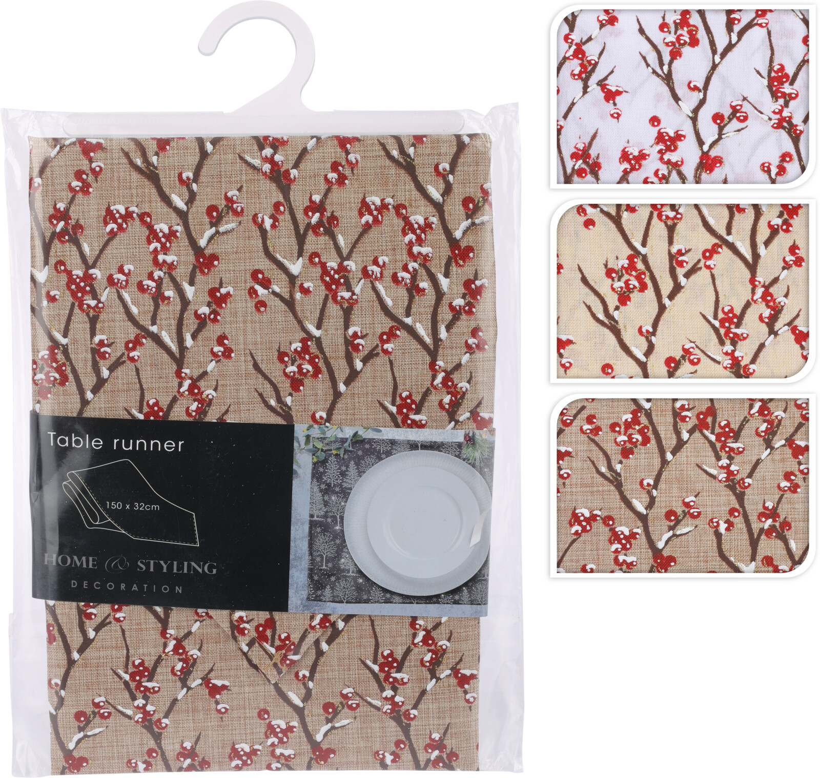 JΚ Home Décor - Ράνερ Berries 3Σχδ 32x150cm
