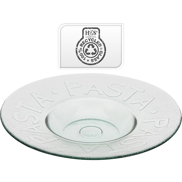 JΚ Home Décor - Πιάτο Pasta Ανακυκλώσιμο Γυαλί 30cm