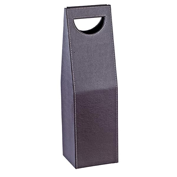 JΚ Home Décor - Μπουκαλοθήκη Δερμάτινη Καφέ 40x12cm