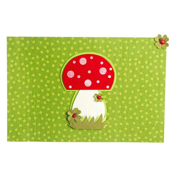 JΚ Home Décor - Σουπλά Τσόχινο με Μανιτάρι 45x30cm