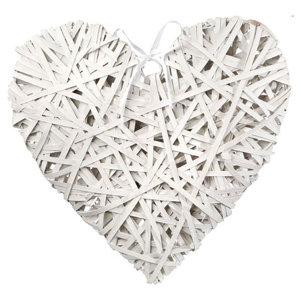 JΚ Home Décor - Καρδιά Κρεμαστή Ψάθινη Λευκή 50x50cm JΚ Home Décor - Καρδιά Κρεμαστή Ψάθινη Λευκή 50x50cm