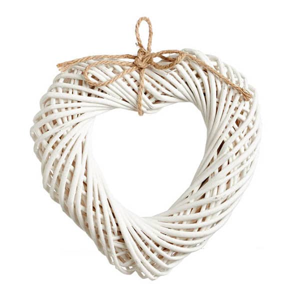 JΚ Home Décor - Καρδιά Ψάθινη Λευκή 34x30x7cm JΚ Home Décor - Καρδιά Ψάθινη Λευκή 34x30x7cm
