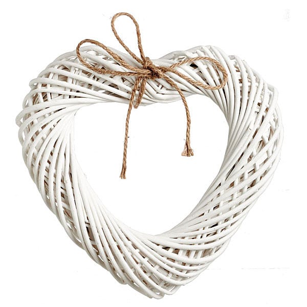 JΚ Home Décor - Καρδιά Ψάθινη Λευκή 40x34x8cm JΚ Home Décor - Καρδιά Ψάθινη Λευκή 40x34x8cm