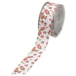 JΚ Home Décor - Κορδέλα Rosa Multiflower Λευκό 3.5cmX25m