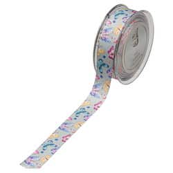 JΚ Home Décor - Κορδέλα Γκρο Βαμβακερή Butterflies Βεραμάν 2.3cmX9m