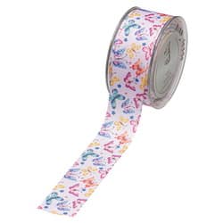 JK Home Décor - Κορδέλα Γκρο Βαμβακερή Butterflies Λιλα 3.8cmx9m