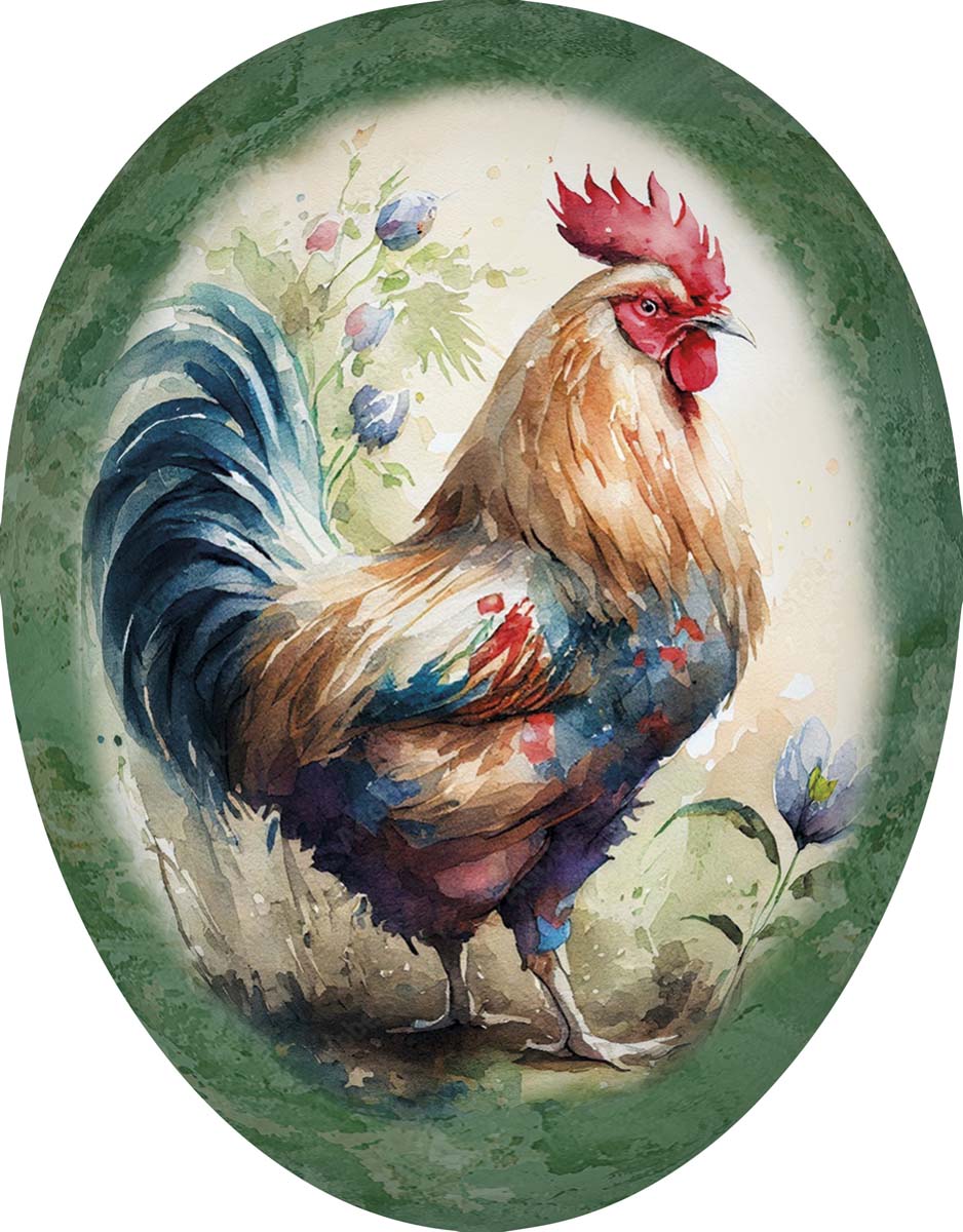 JK Home Décor - Αυγό Χάρτινο Ανοιγόμενο Rooster 35cm